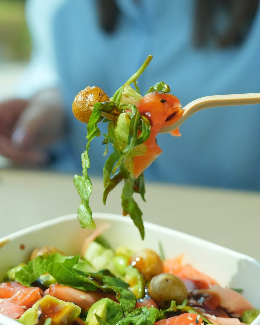 Fresh salad forkful